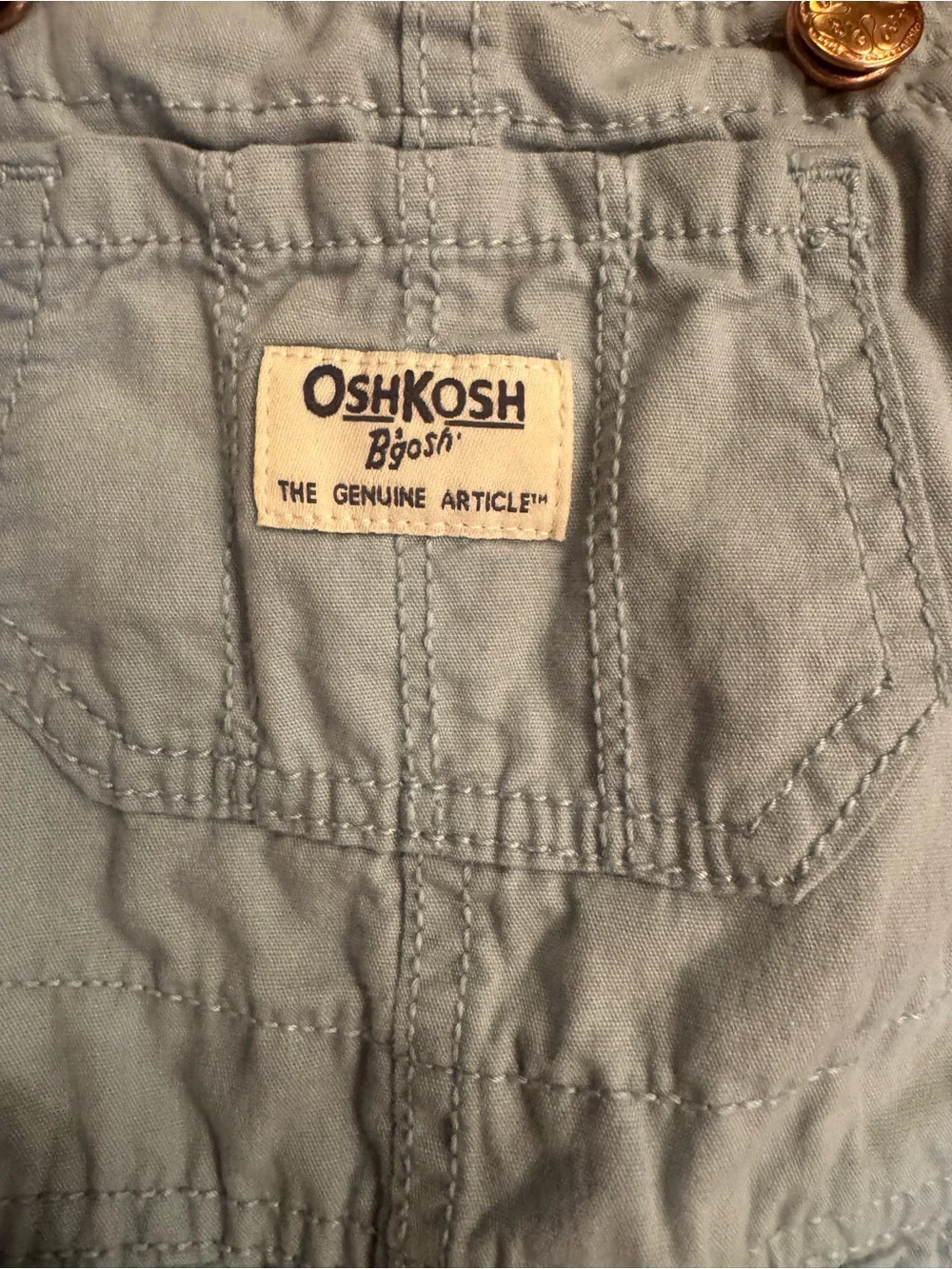 OshKosh B’gosh Baby Overalls 18 Months Light Blue Floral Lined EUC